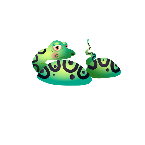 SVG Drawing of sad snake in a lake