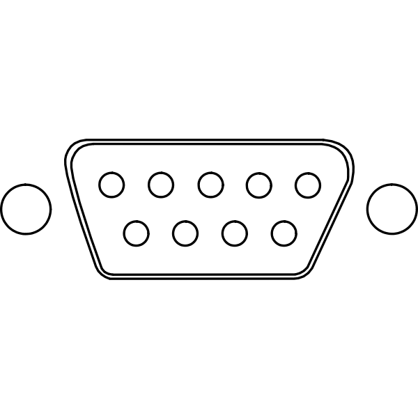 SVG Drawing of serial connector DB-9 RS-232