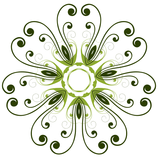 SVG Drawing of swirling petals floral design in color