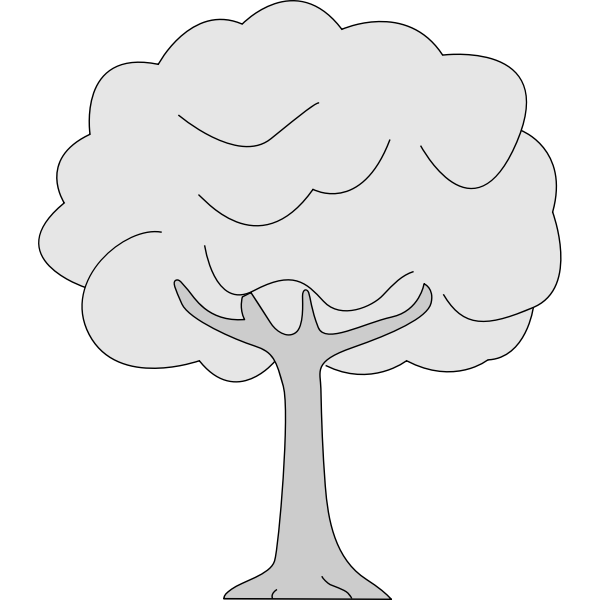 SVG Drawing of thin trunk tree