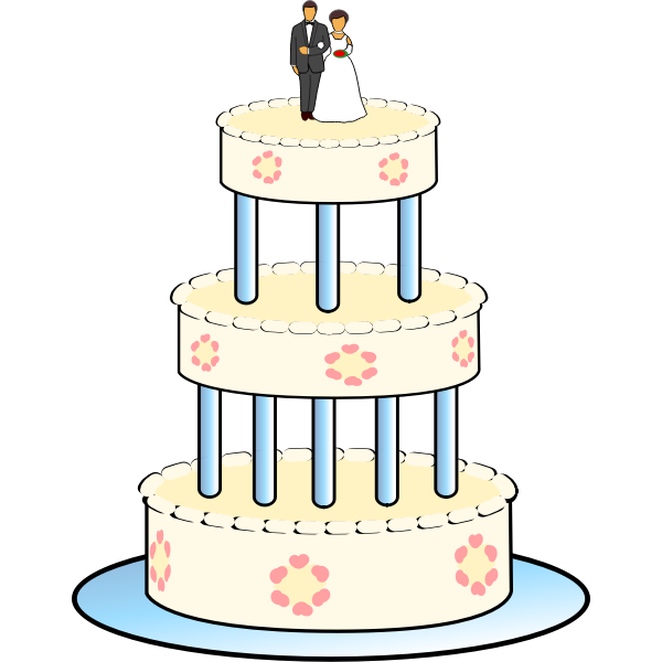 SVG Drawing of three level wedding cake