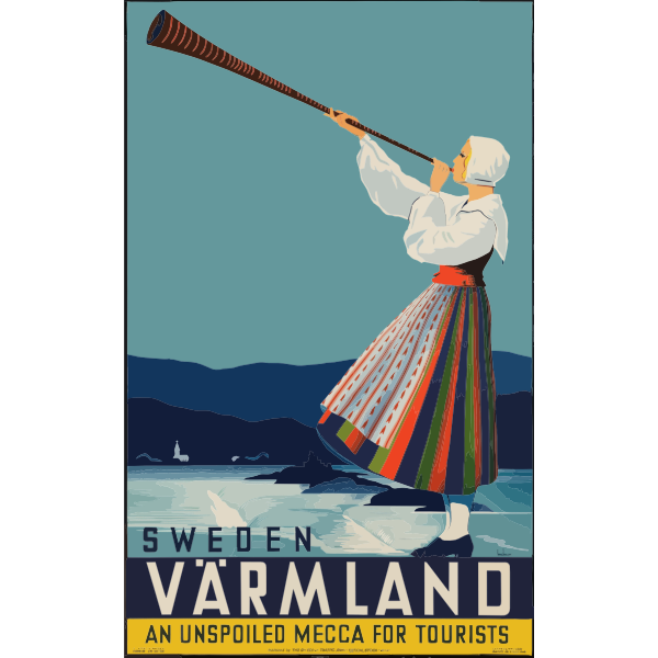 SVG Drawing of vintage travel poster Varmland