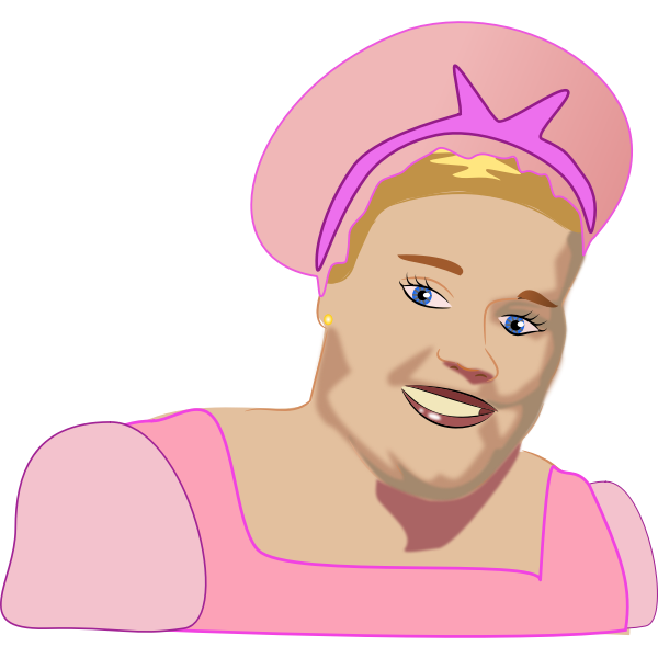 SVG Drawing of voluptuous woman