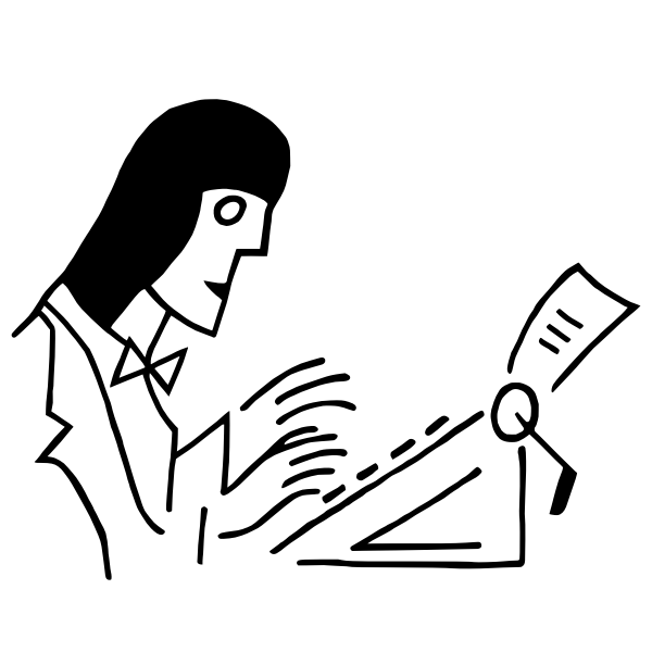 SVG Drawing of woman working on a typewriter