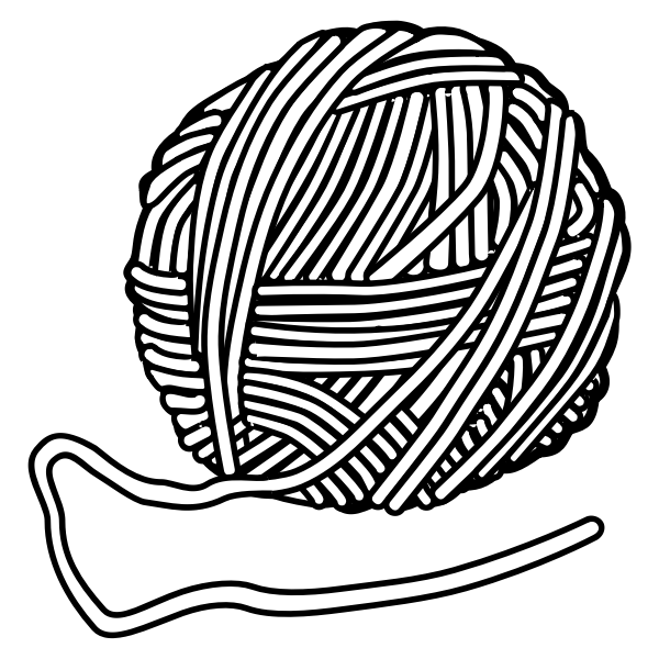 SVG Drawing of wool bundle in black and white