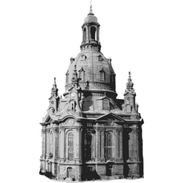 SVG Dresden church in black and white