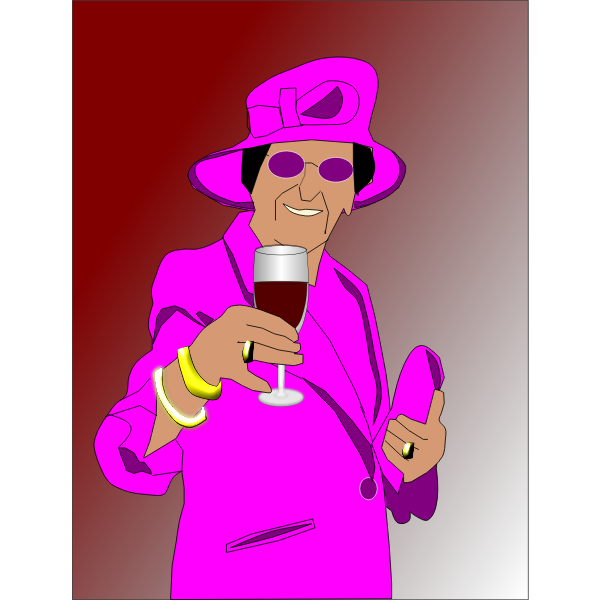 SVG Drinking granny