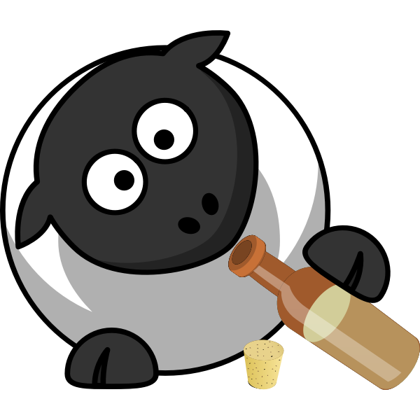 SVG Drinking sheep vector clip art