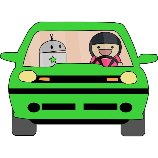SVG Driving green car