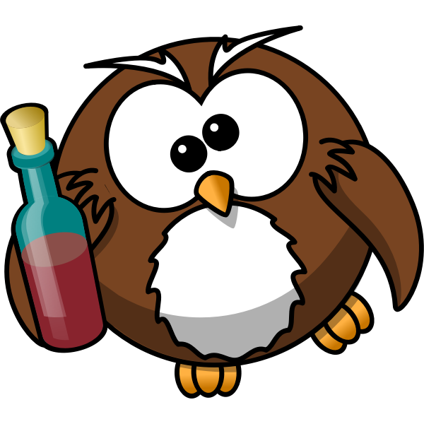 SVG Drunk owl vector drawing