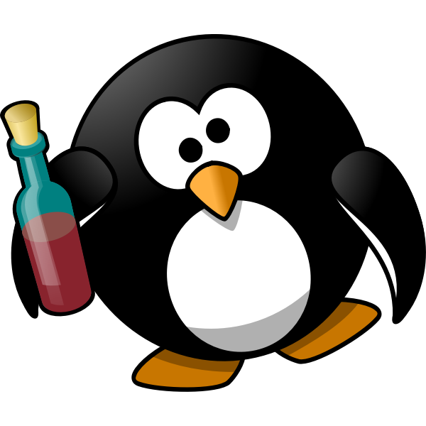 SVG Drunk penguin vector image