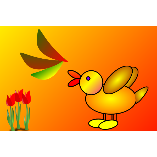 SVG duck and flowers
