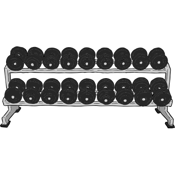 SVG Dumbell rack color vector drawing
