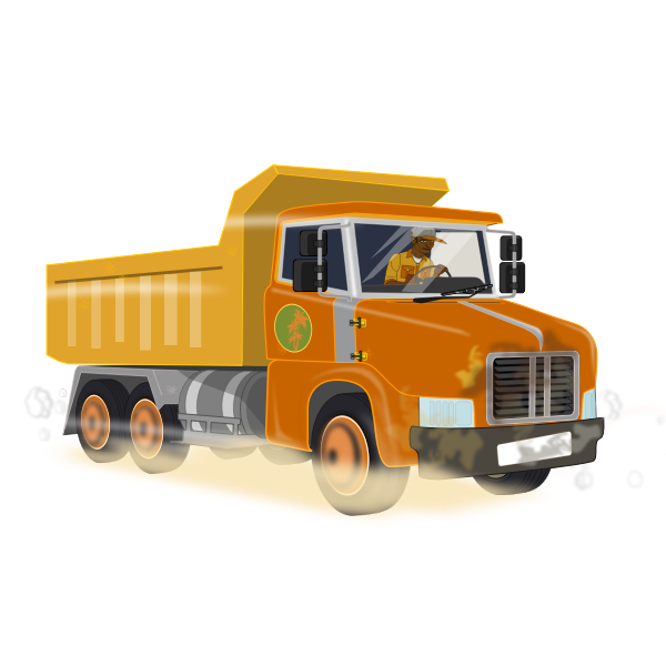 SVG Dump tipper truck vector image