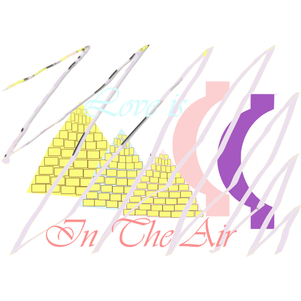 SVG E-Card love in the air beside the pyramids