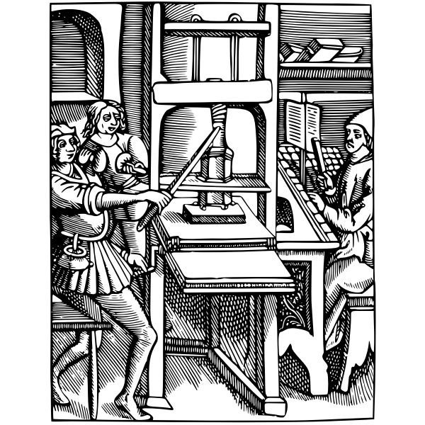 SVG Early printing press
