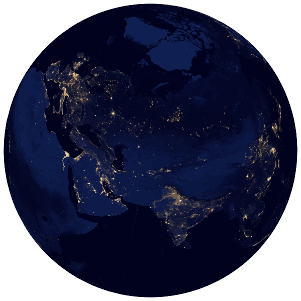 SVG Earth at night