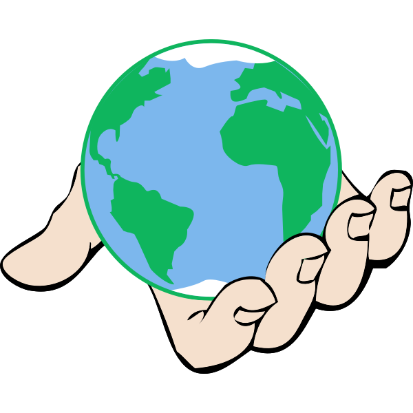 SVG Earth globe in hand
