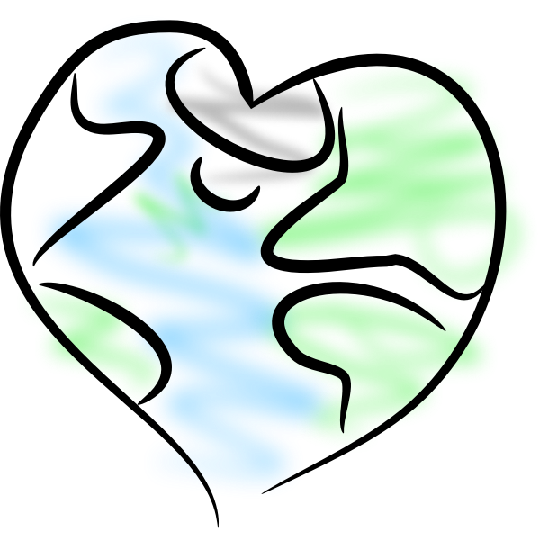 SVG Earth heart vector image