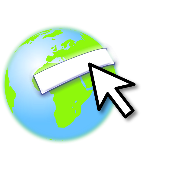 SVG Earth logo with a mouse pointer vector image