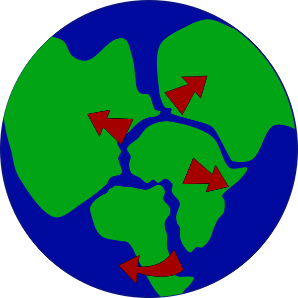 SVG Earth with continents breaking up