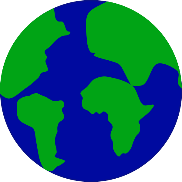 SVG Earth with continents separated