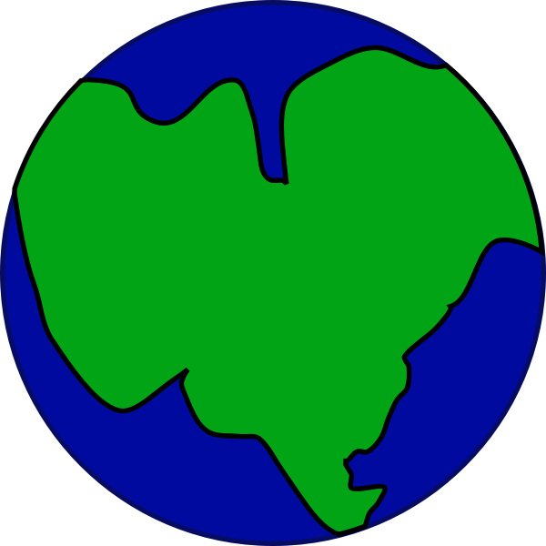SVG Earth with one continent