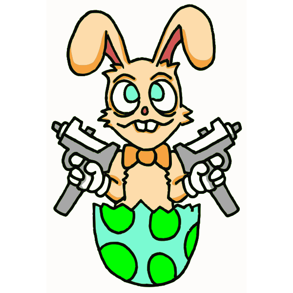 SVG Easter armed rabbit