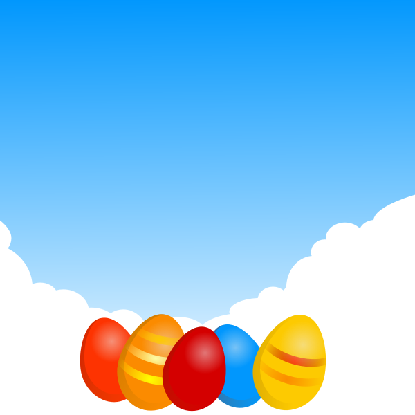 SVG Easter eggs under sky vector image