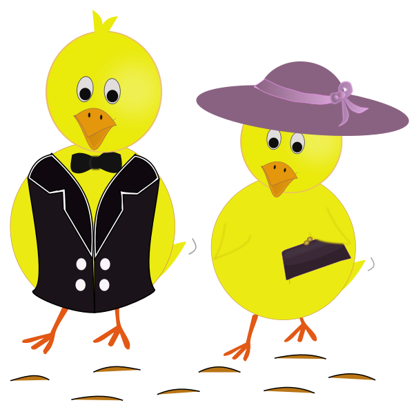 SVG Easter sunday chicks vector image