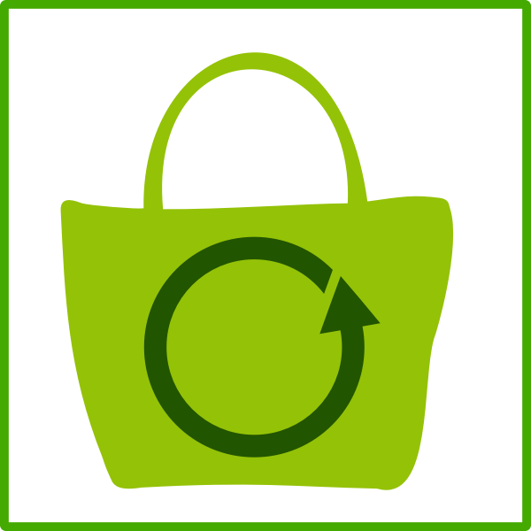 SVG Eco green shopping vector icon