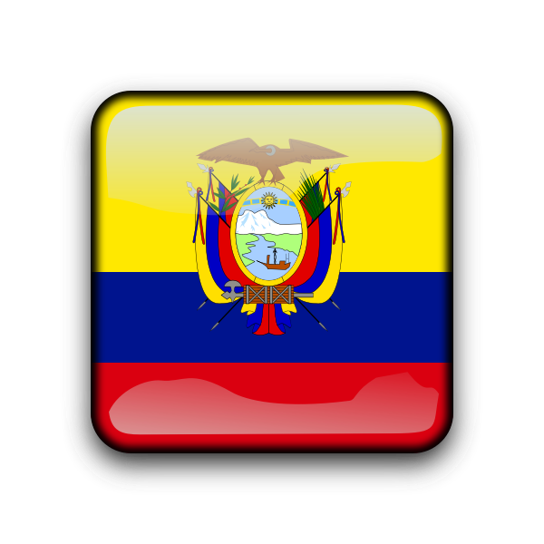 SVG Ecuador flag vector button