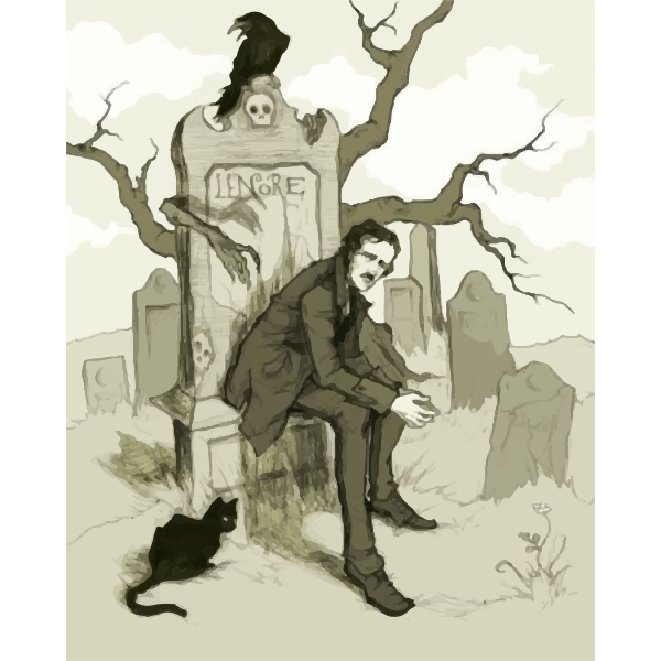 SVG Edgar Allan Poe illustration