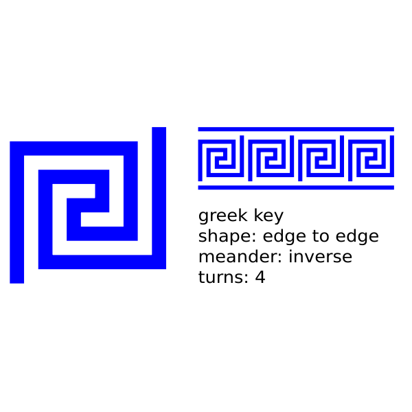 SVG edge to edge 4 turns greek key inverse meandre with lines