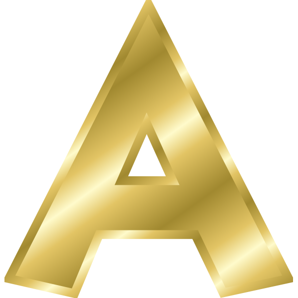 SVG Effect Letters alphabet gold