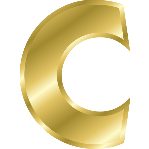 SVG Effect Letters alphabet gold