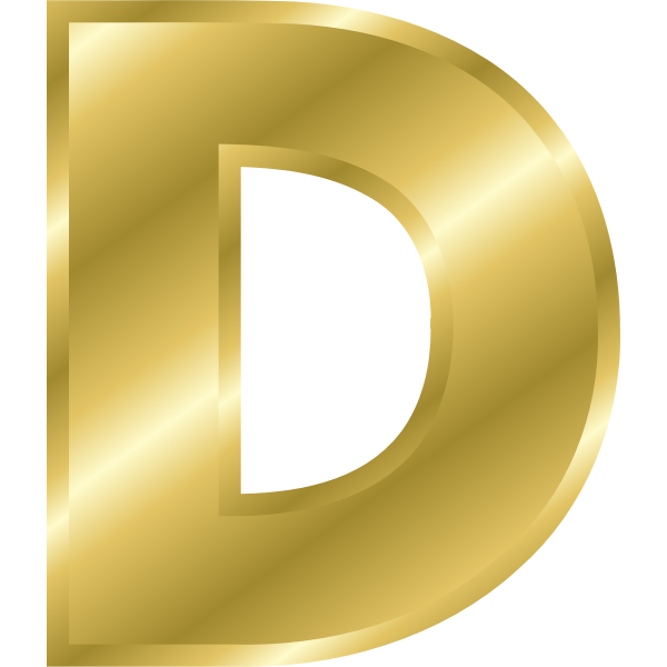 SVG Effect Letters alphabet gold