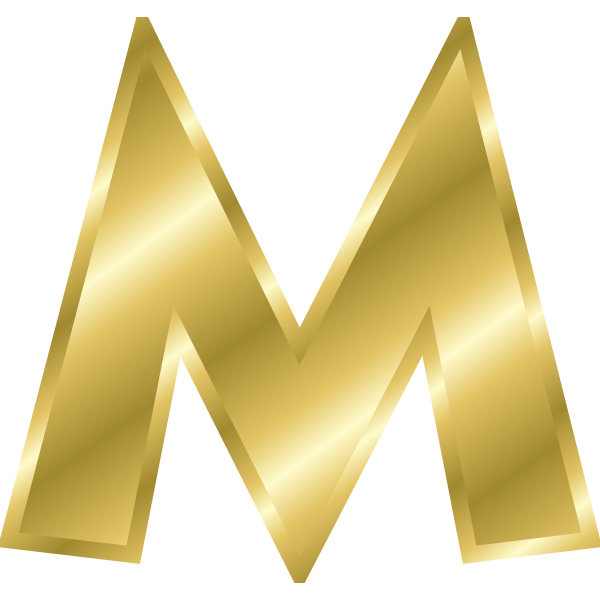 SVG Effect Letters alphabet gold