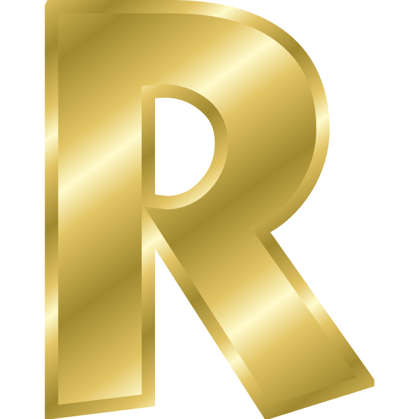 SVG Effect Letters alphabet gold