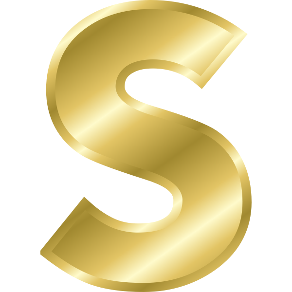 SVG Effect Letters alphabet gold