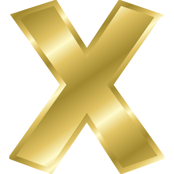 SVG Effect Letters alphabet gold