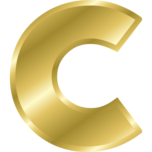 SVG Effect Letters alphabet gold