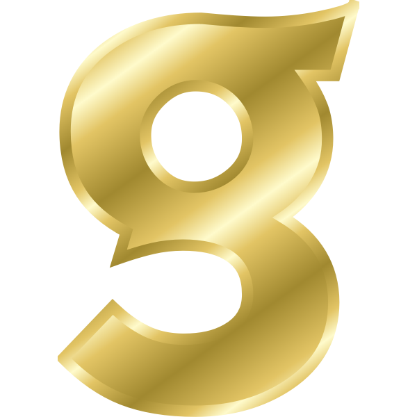 SVG Effect Letters alphabet gold