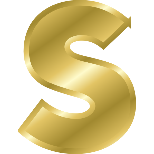 SVG Effect Letters alphabet gold