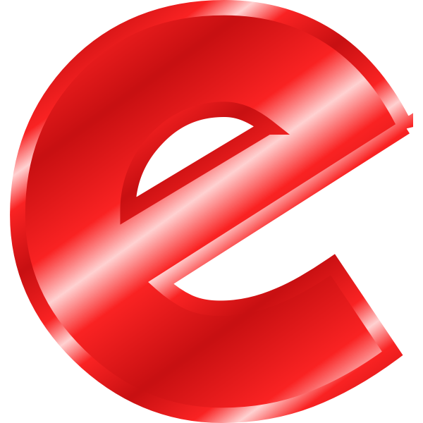 SVG Effect Letters Alphabet red e
