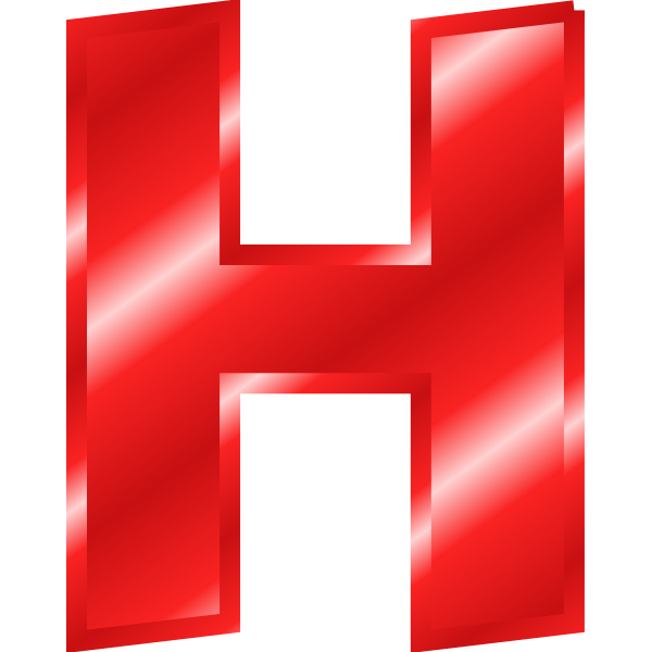 SVG Effect Letters Alphabet red H