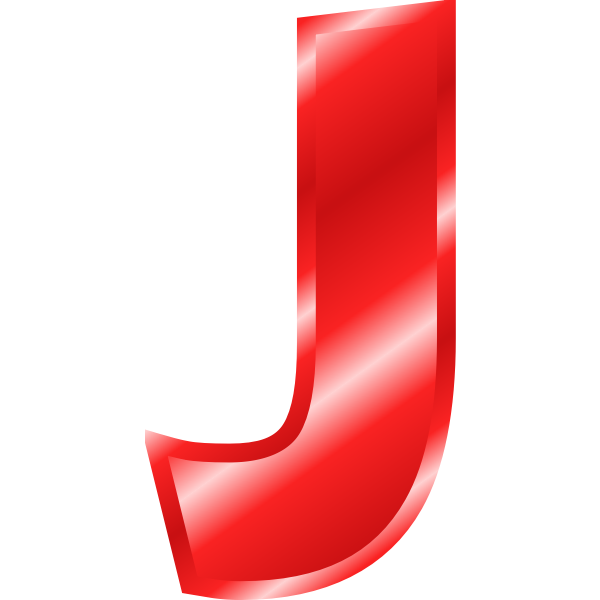 SVG Effect Letters Alphabet red J