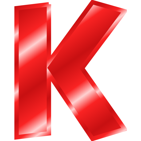 SVG Effect Letters Alphabet red K