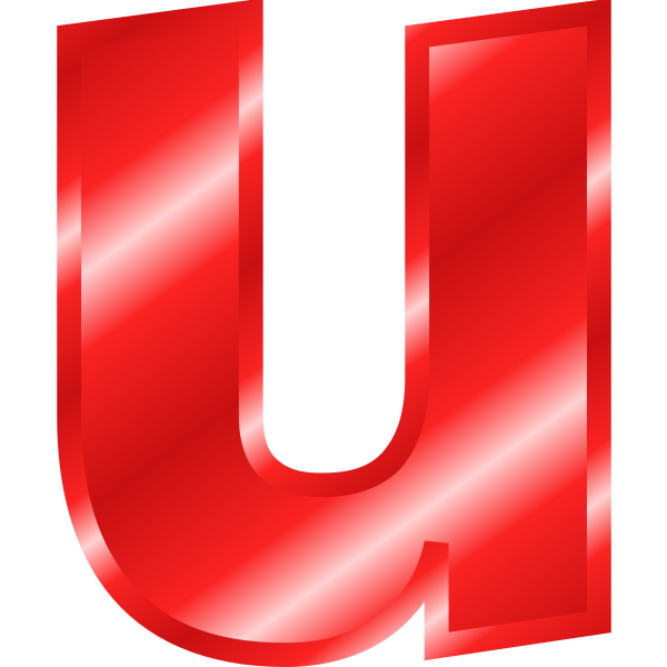 SVG Effect Letters Alphabet red letter U