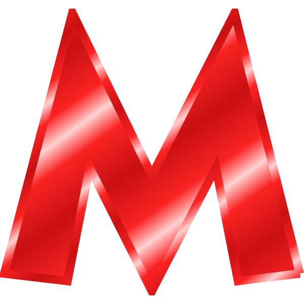 SVG Effect Letters Alphabet red M